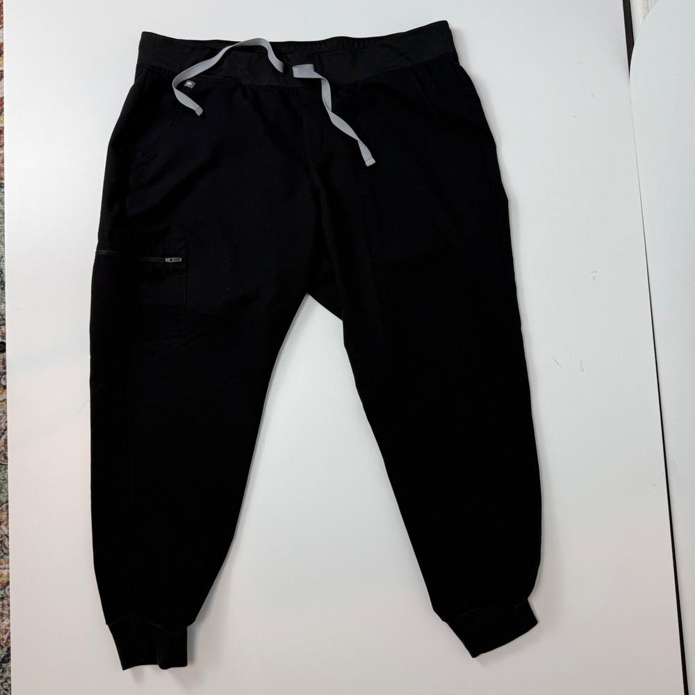 FIGS Technical Collection Black Jogger Scrub Pants Womens XL Petite W18SW2005P